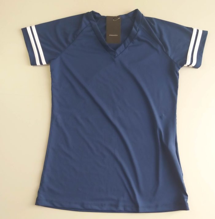 Blusa Fitness Azul com Listras