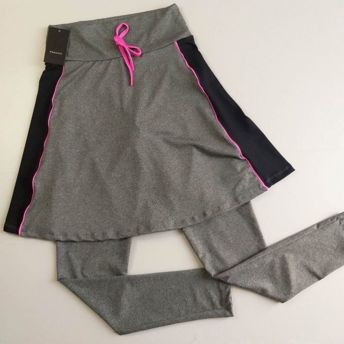 Calça Saia Fitness Cinza com Listra - Imagem 2