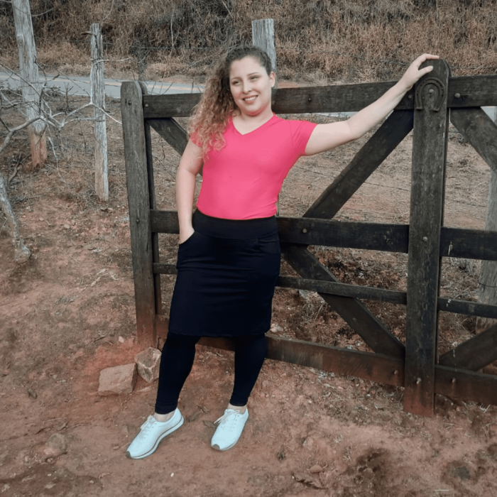 Calça Saia Preta Reta
