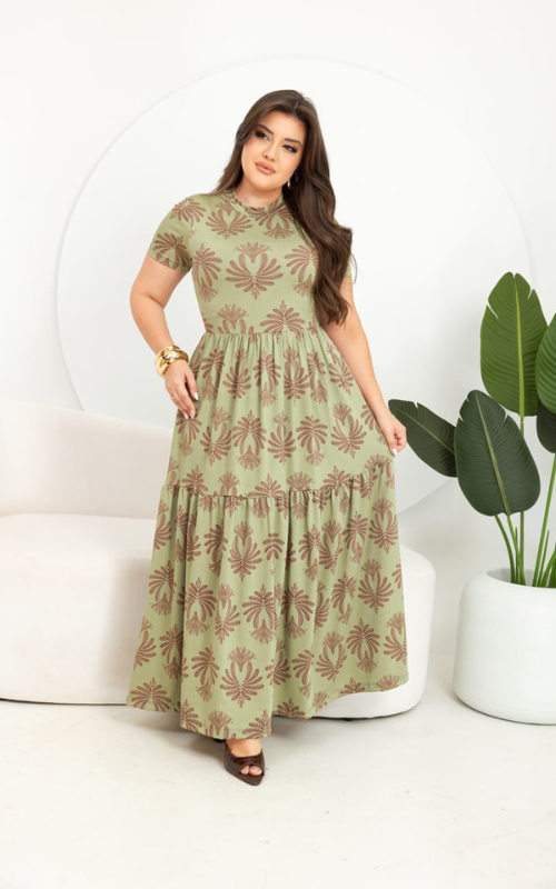 Vestido Clarisse Floral Verde