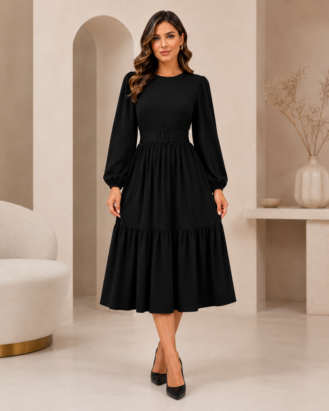 Vestido Com Cinto Suellen