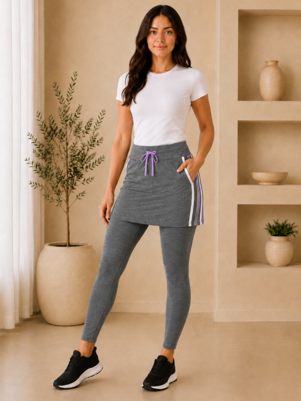 Fitness Reta Listra Branca E Lilas