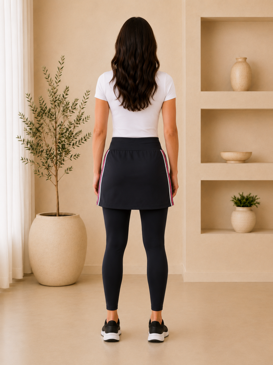 Fitness Reto Listra Branca E Rosa - Imagem 2